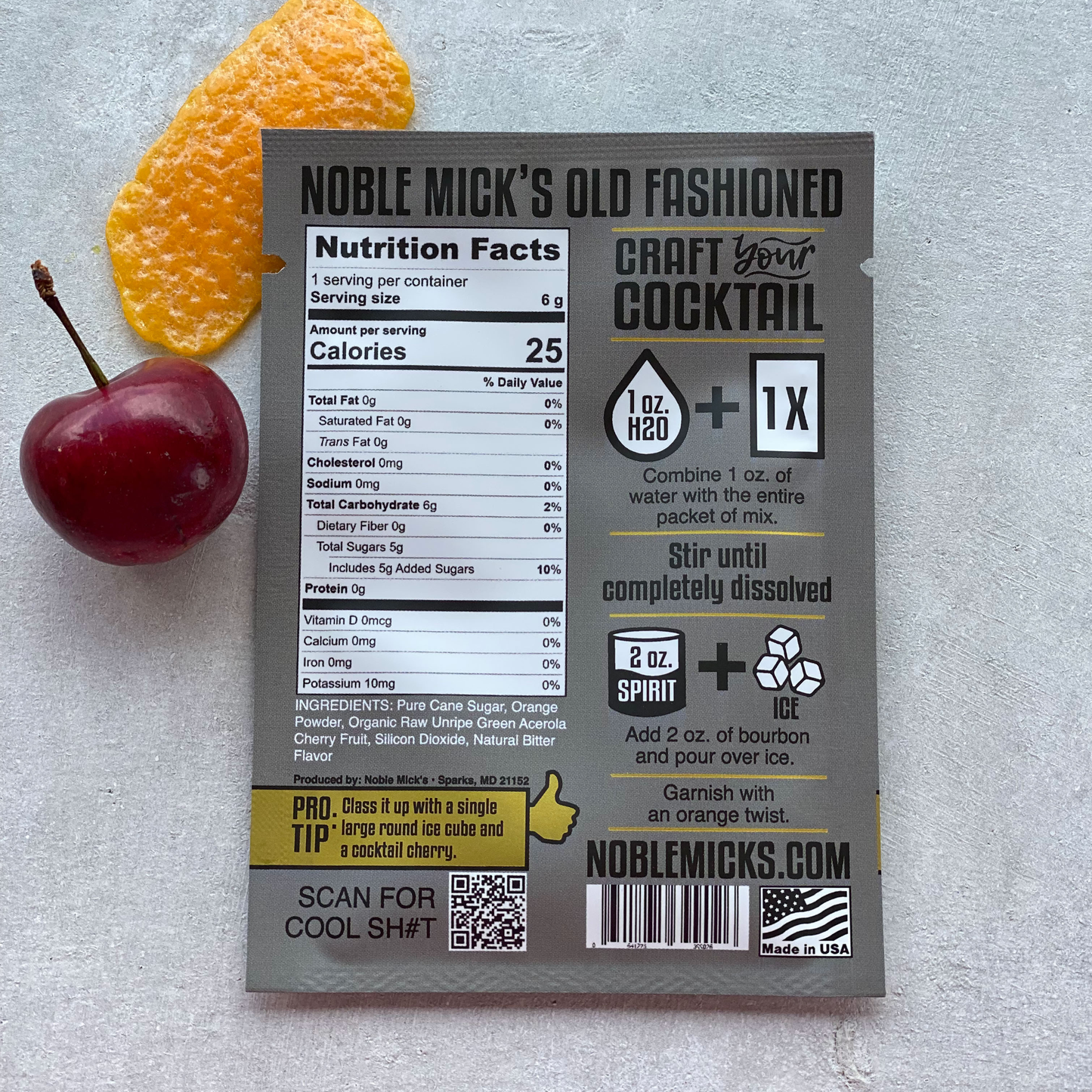 NOBLE MICK'S - Single Serve Craft Cocktails - Old Fashioned Single Serve Craft Cocktail