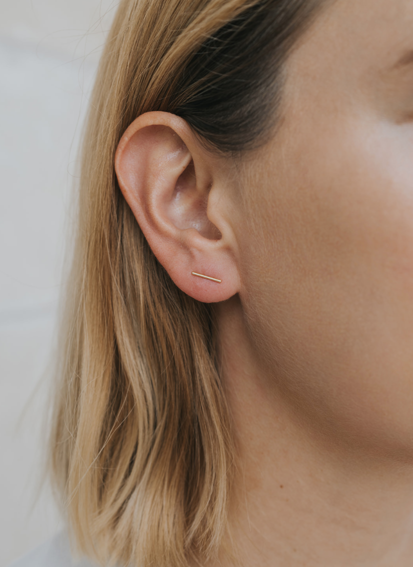 JaxKelly - Minimalist - Bar - Gold Earrings