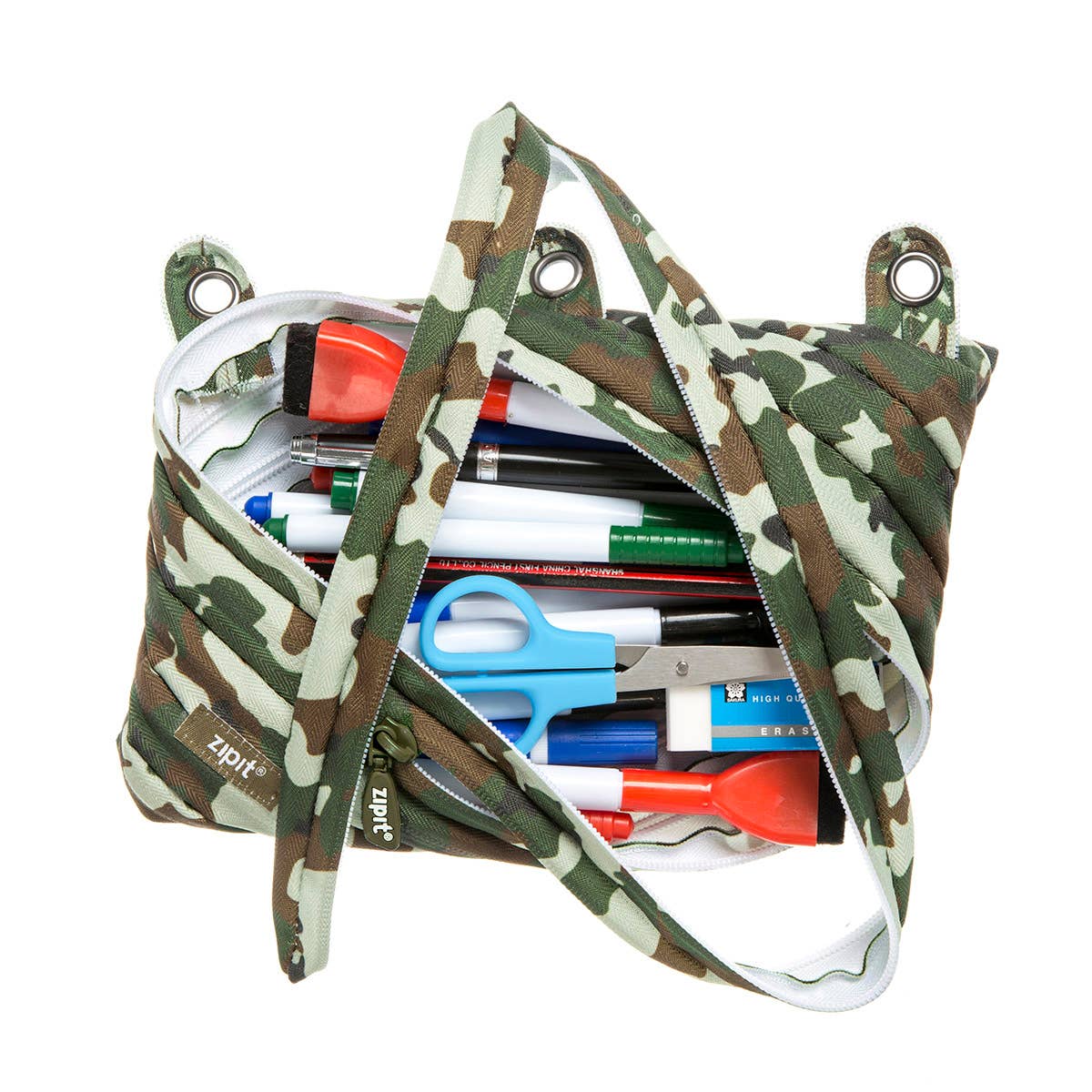 ZIPIT - ZIPIT Colorz 3 Ring Binder Pencil Pouch, Camo Green