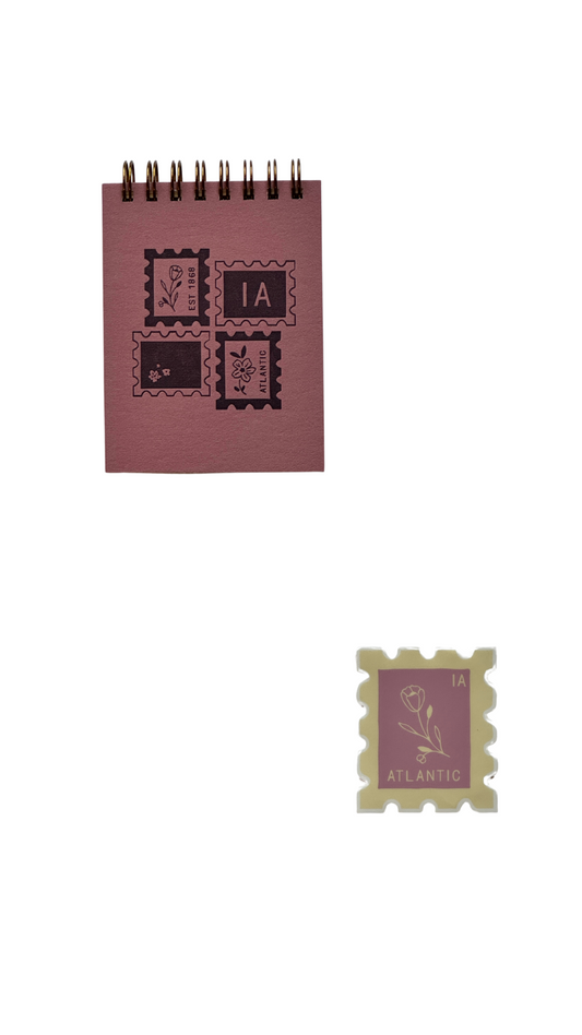 Ruff House Print Shop - Custom City Stamp Sticker - Atlantic, IA