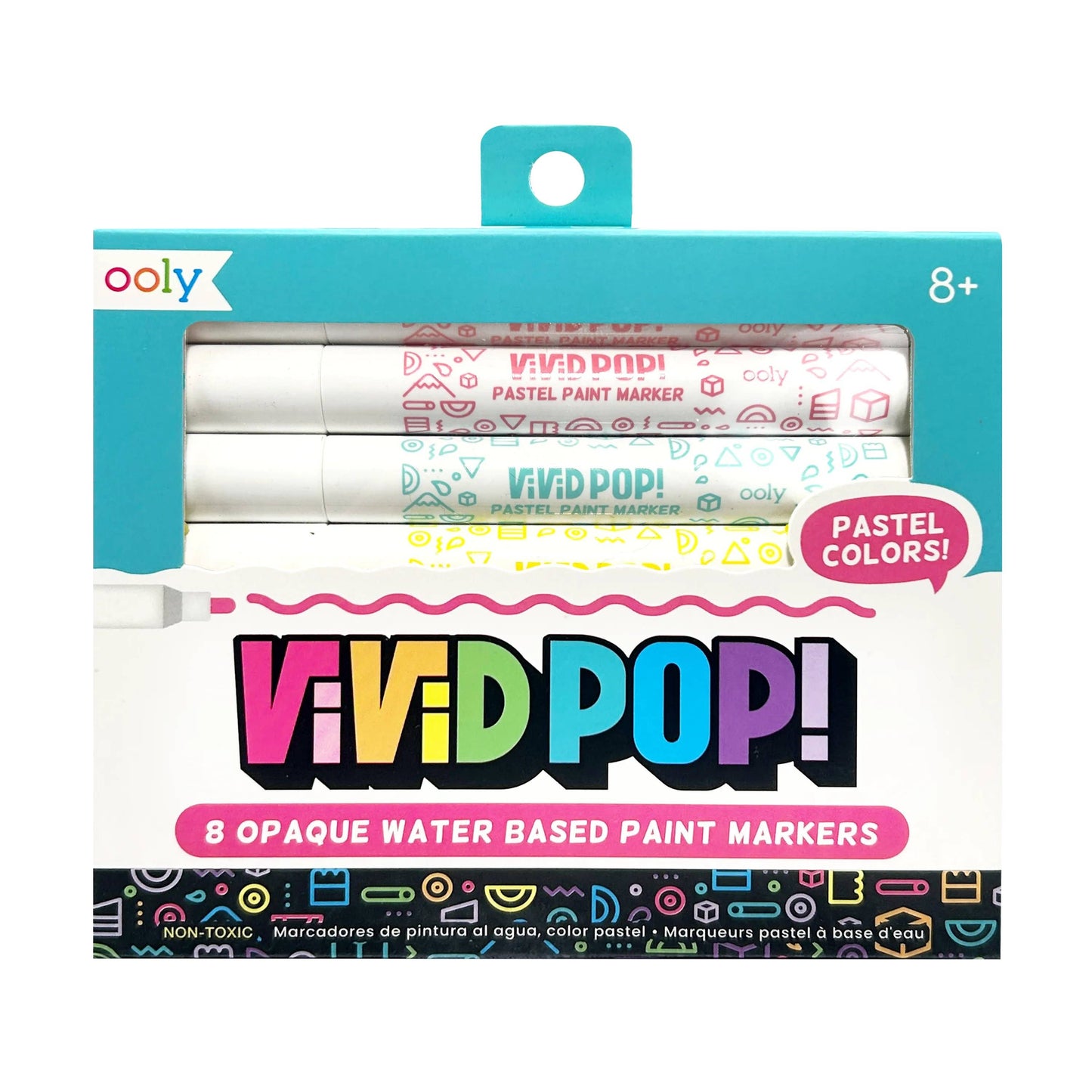 OOLY - Vivid Pop! Water-Based Paint Markers: Pastel (Set of 8)