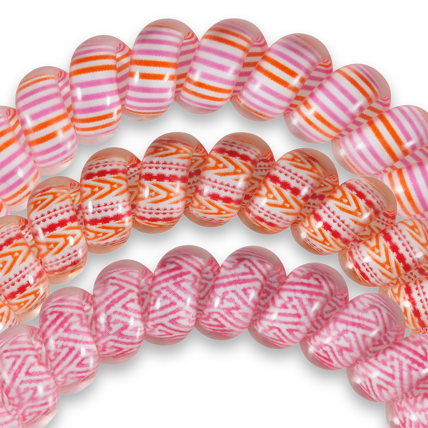 TELETIES - Spiral Hair Coils | Large | Frosé Hair Ties