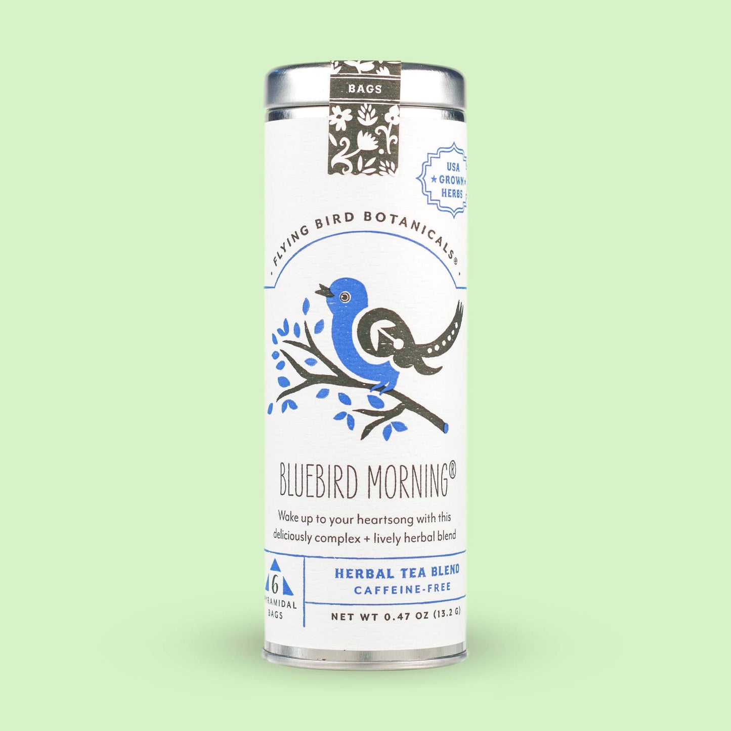 Flying Bird Botanicals - Bluebird Morning – 6 Tea Bag Tin