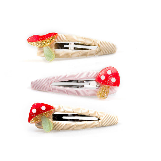 Lilies & Roses NY - SPR24-Mushroom Red Covered Snap Clips