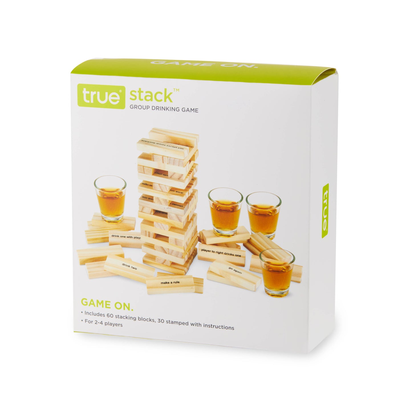 TRUE - Stack™ Block Stacking Party Drinking Game w/ Shot Glasses