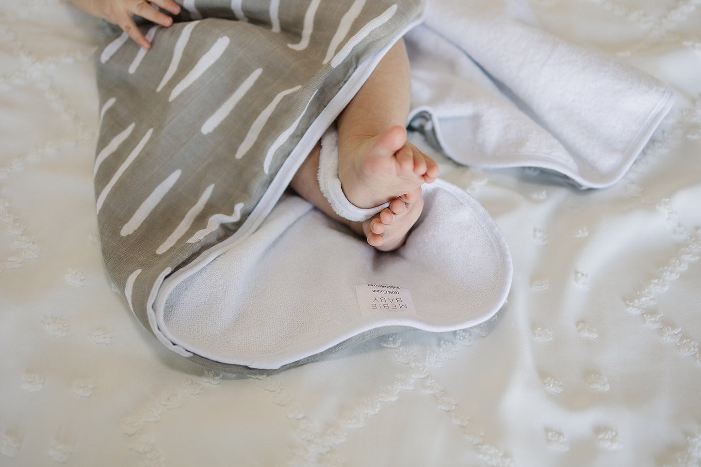 Grey Dash Muslin Hooded Towel