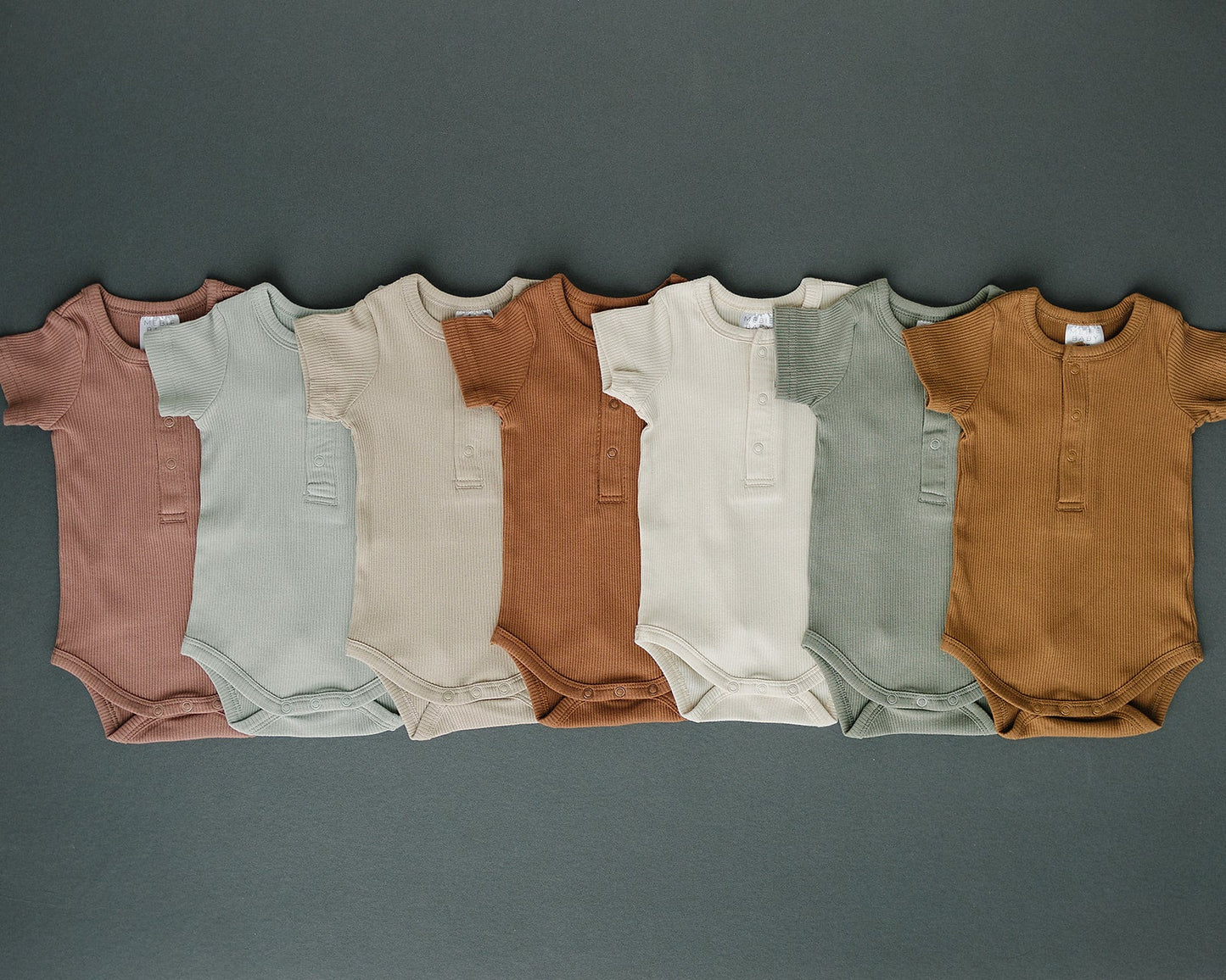 Rust Organic Cotton Ribbed Snap Bodysuit