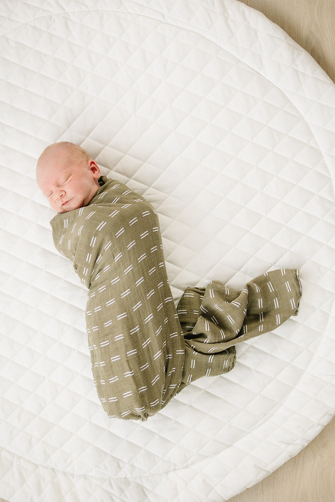 Olive Strokes Muslin Swaddle Blanket