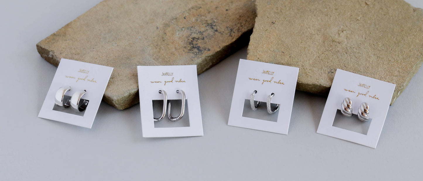 JaxKelly - Silver Hoop - Wide - Earrings