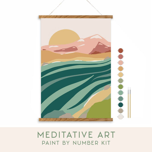 Breathe People - River Walk Meditative Art Paint by Number Kit