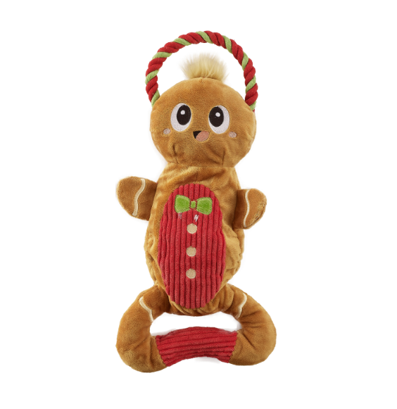 Pet Palette Distribution - Outward Hound Scrunch Bunch Gingerbread Man Rope Dog Toy