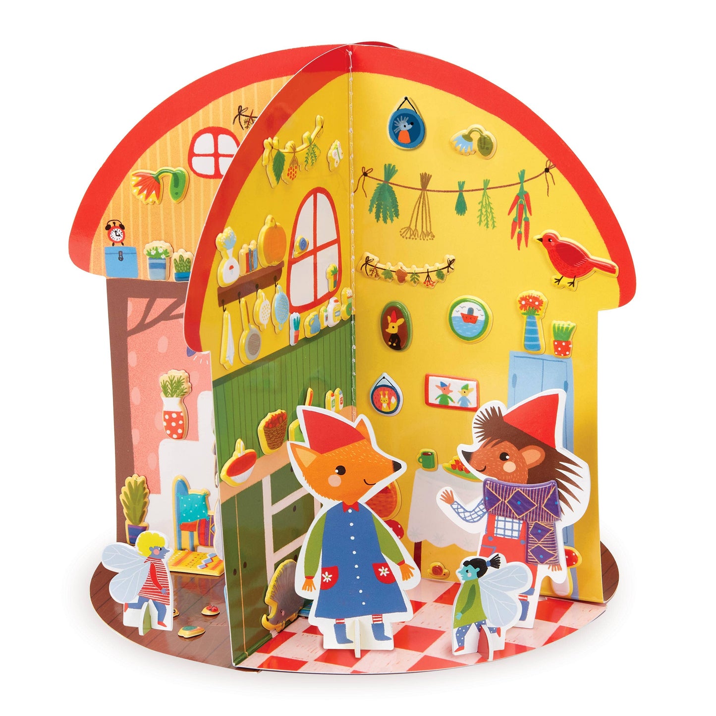 Bright Stripes - Puffy Sticker 3D Playhouse Mushroom Cottage