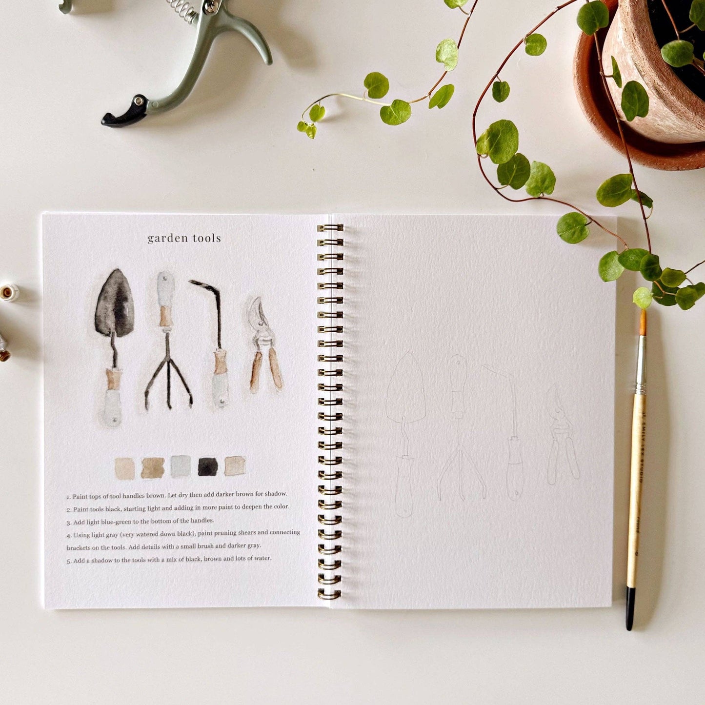 emily lex studio - Garden watercolor workbook