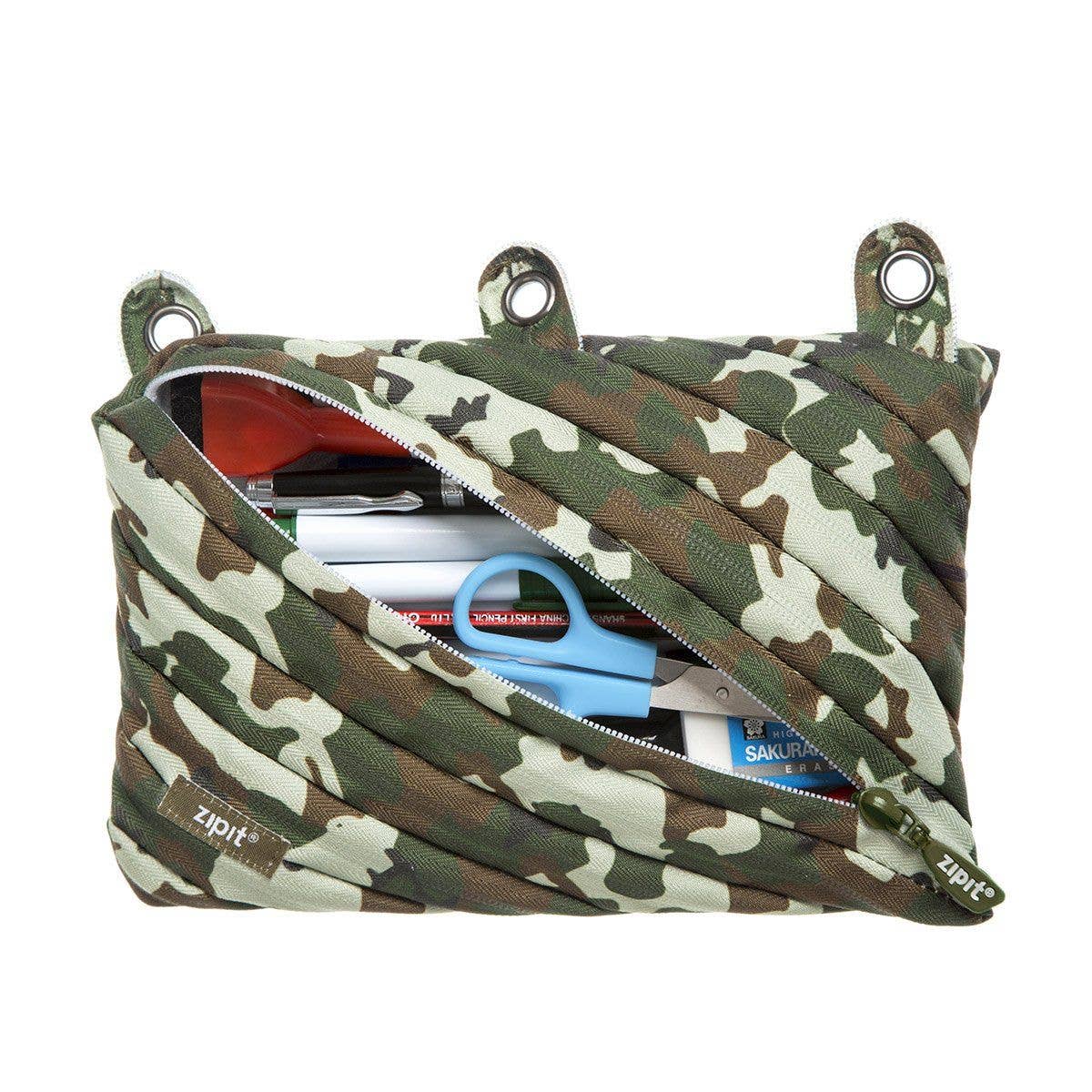 ZIPIT - ZIPIT Colorz 3 Ring Binder Pencil Pouch, Camo Green