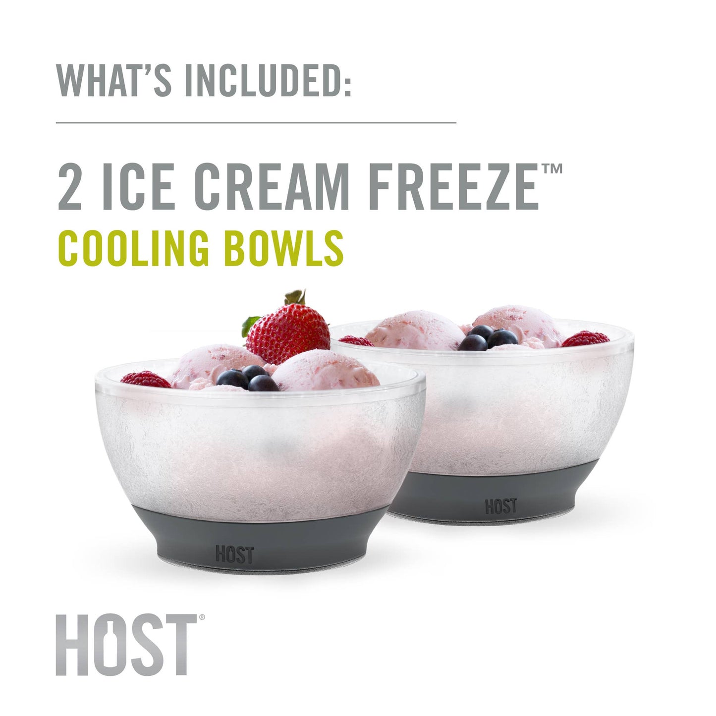 HOST - Ice Cream FREEZE™ Cooling Bowl Set of 2 (Gray)