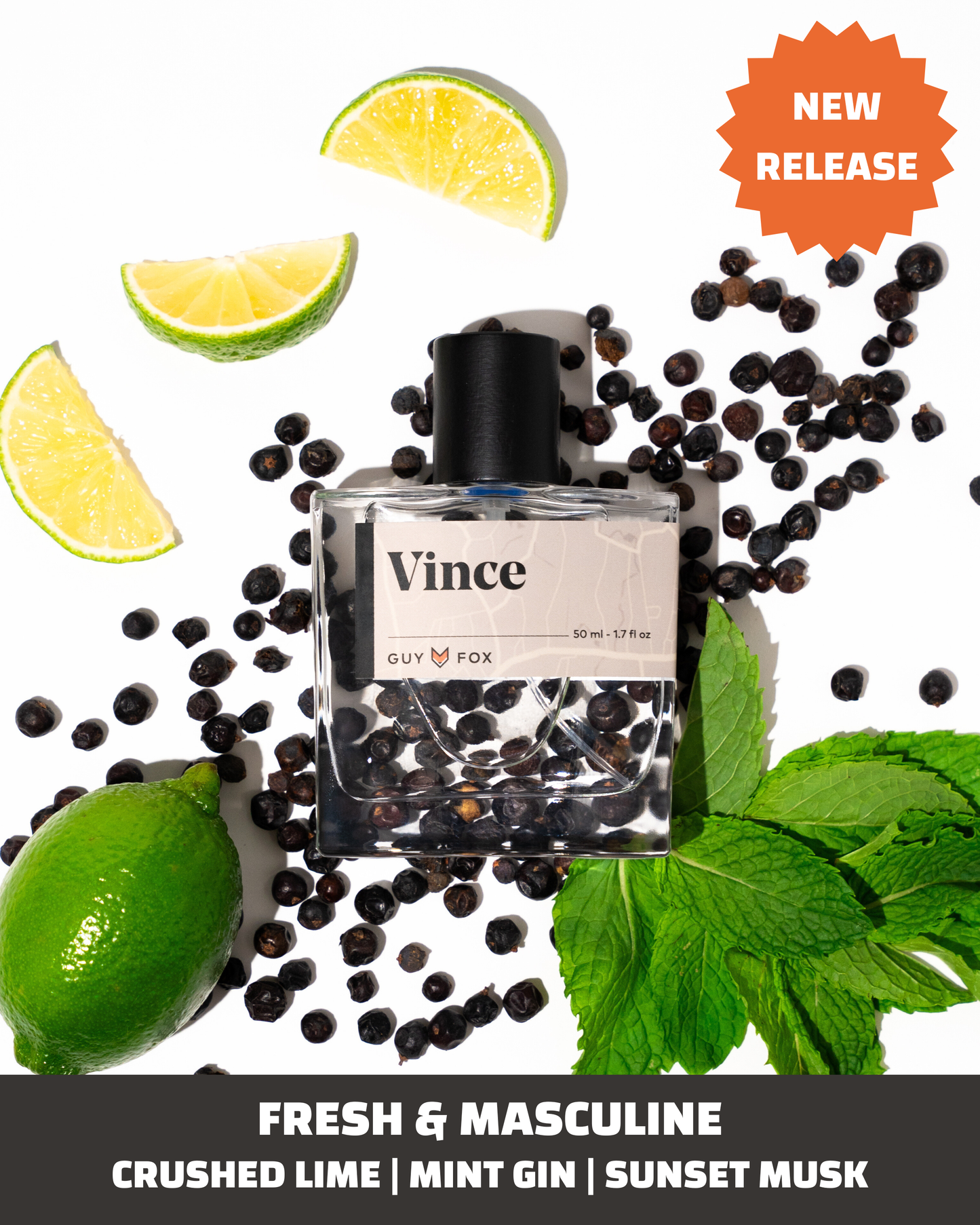 GUY FOX - Vince - Men's Cologne - Crushed Lime, Mint Gin, Sunset Musk