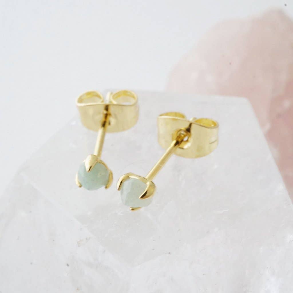 Honeycat Jewelry - Jade Point Solitaire Studs