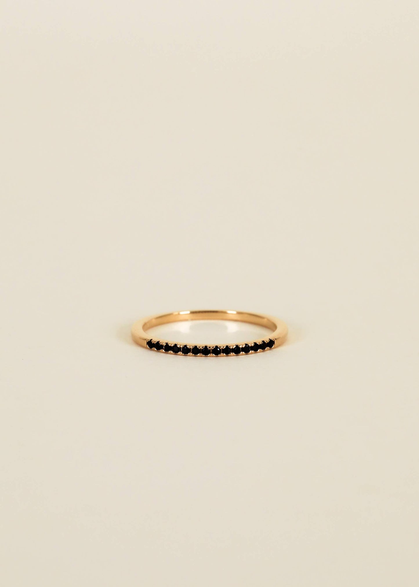 JaxKelly - Gold Rings - Half Pave - Black CZ