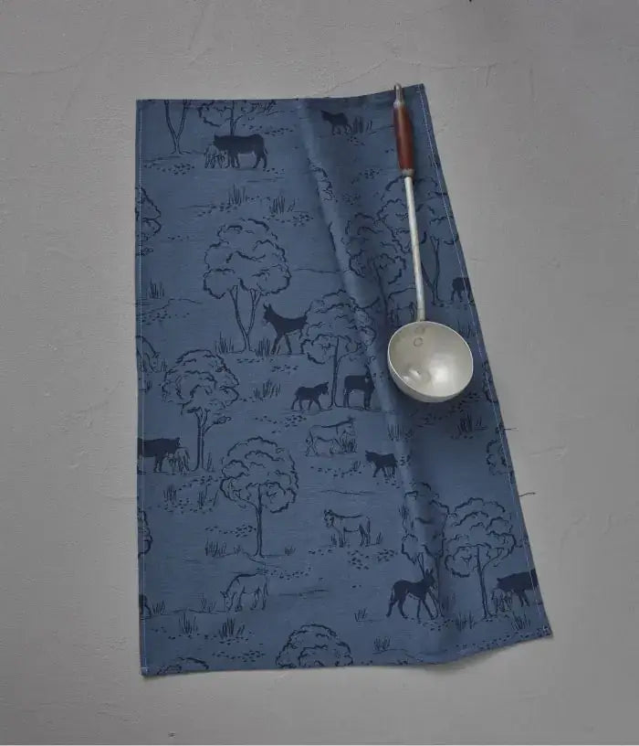 Sylvie Thiriez - Jacquard teatowel Cevennes blue