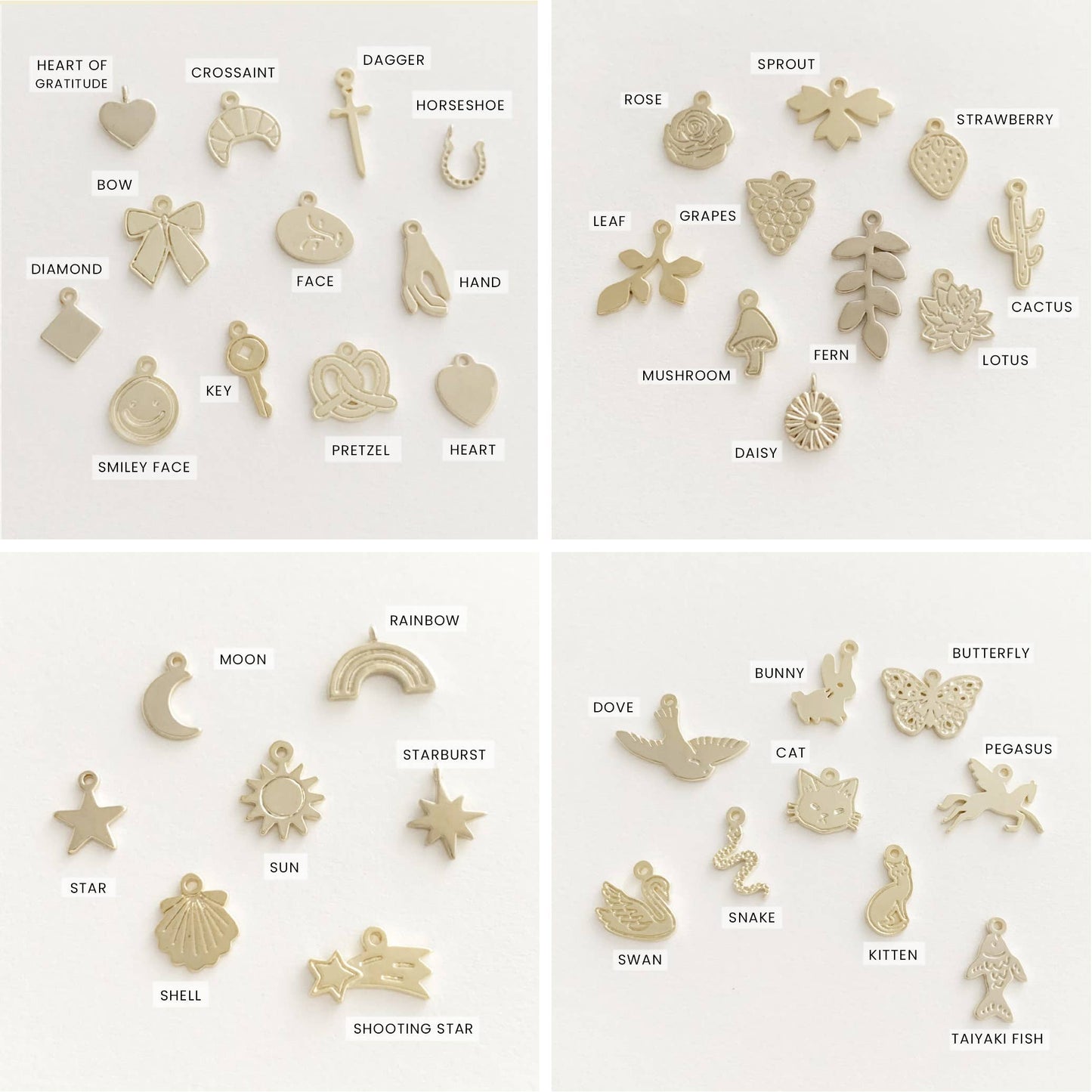 Honeycat Jewelry - Dainty Letters & Shapes Charms (for charm bar!)