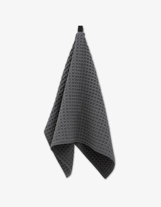 Geometry - Charcoal Waffle Hand Towel