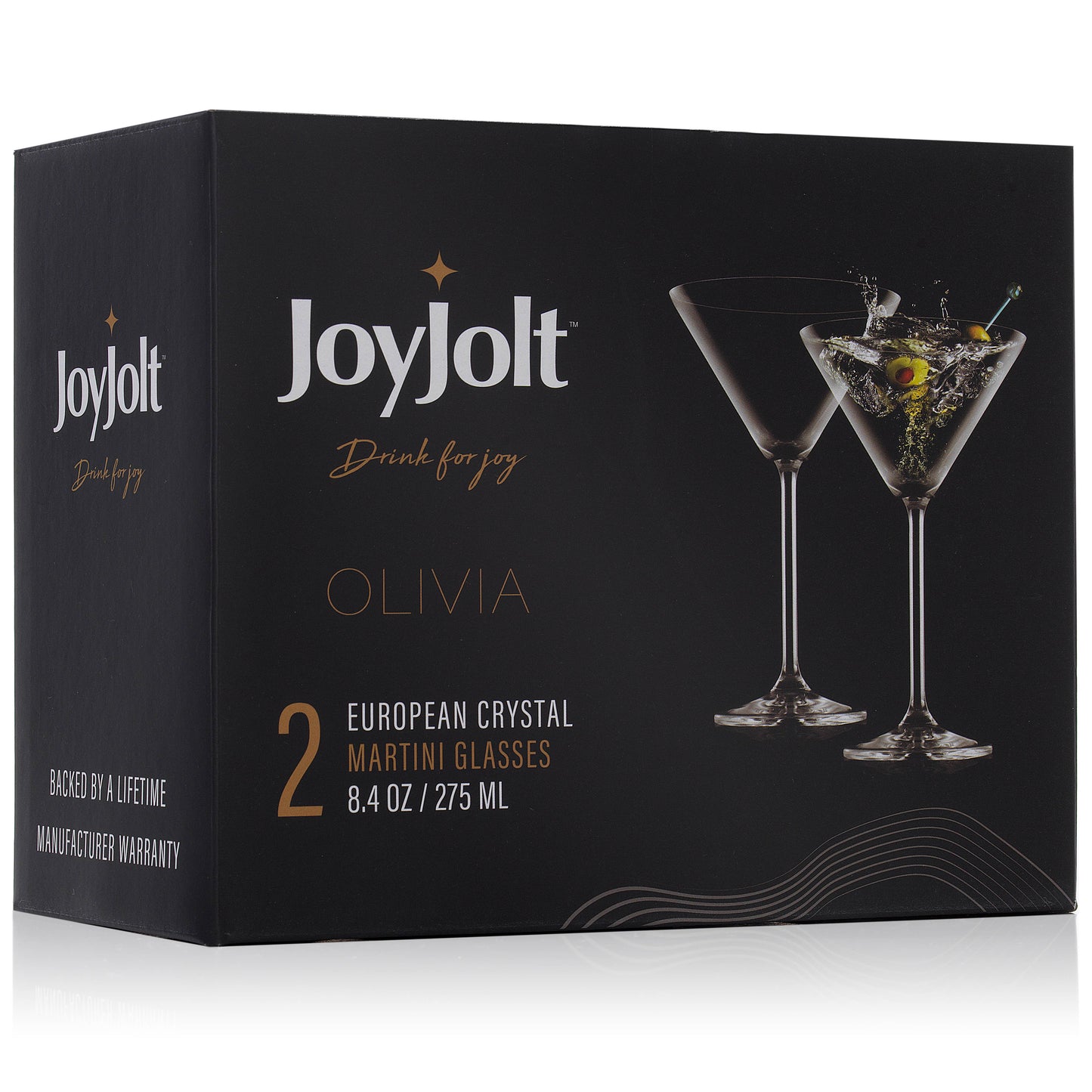 JoyJolt - Olivia Stemmed Crystal Martini Glasses