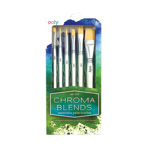 OOLY - Chroma Blends Watercolor Paint Brushes - Set of 6