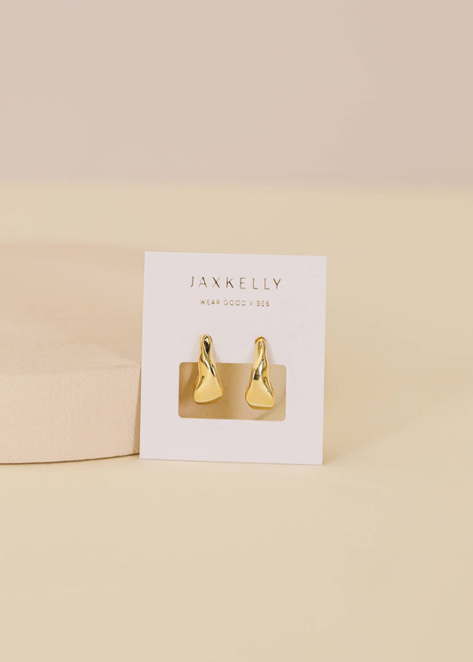 JaxKelly - Small Ripple Gold Hoop Earrings