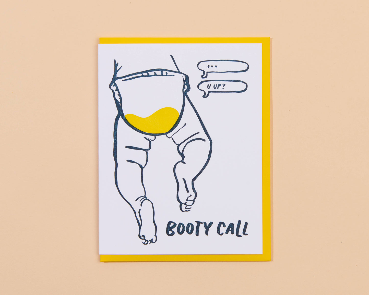 And Here We Are - Booty Call New Baby Letterpress Greeting Card, Funny