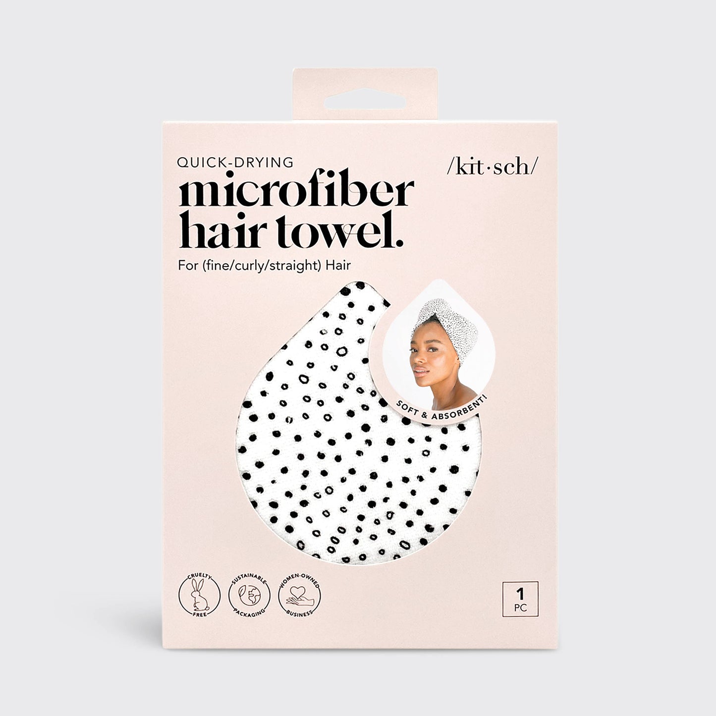 KITSCH - Quick Dry Hair Towel - Micro Dot