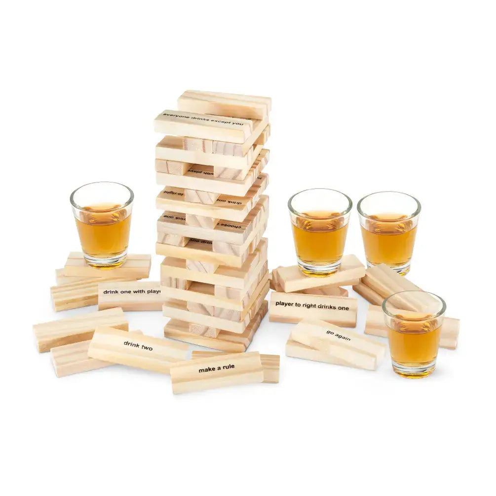 TRUE - Stack™ Block Stacking Party Drinking Game w/ Shot Glasses