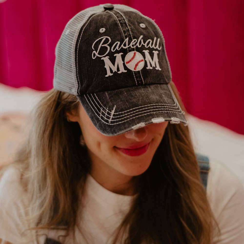 Katydid - Baseball Mom Distressed Cotton Hat