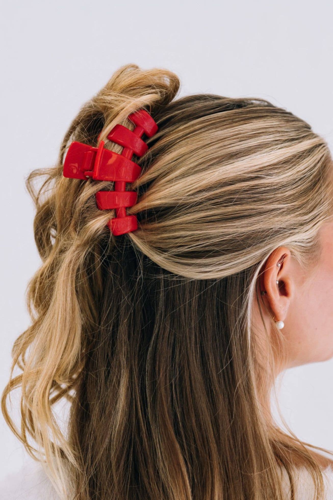 TELETIES - Classic Hair Clip | Med. | Rudolph Red