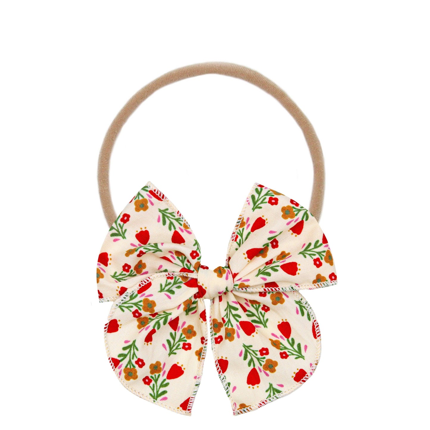 Lou Lou & Company - Heirloom Bow - Red Floral Headband