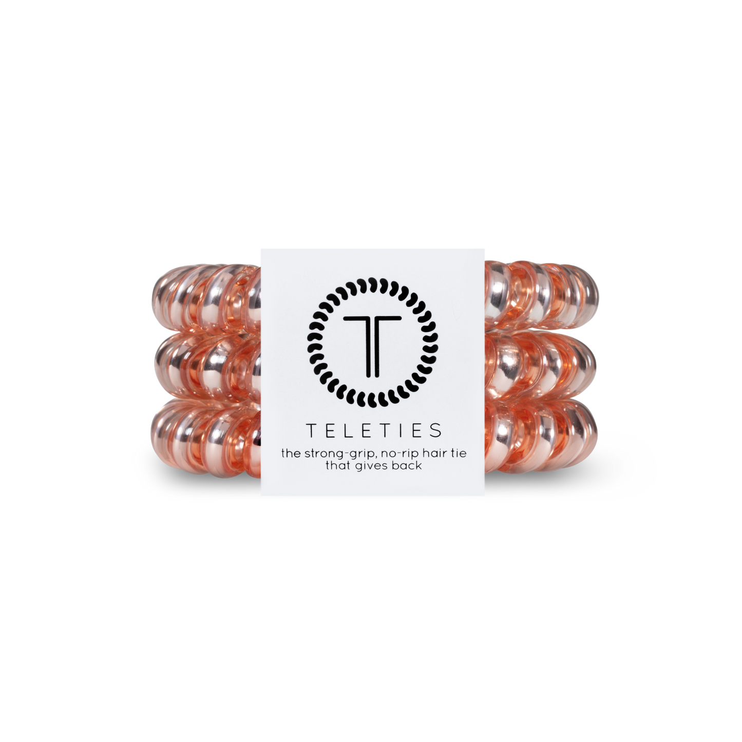 TELETIES - Spiral Hair Coils | Large | Millennial Pink Hair Ties