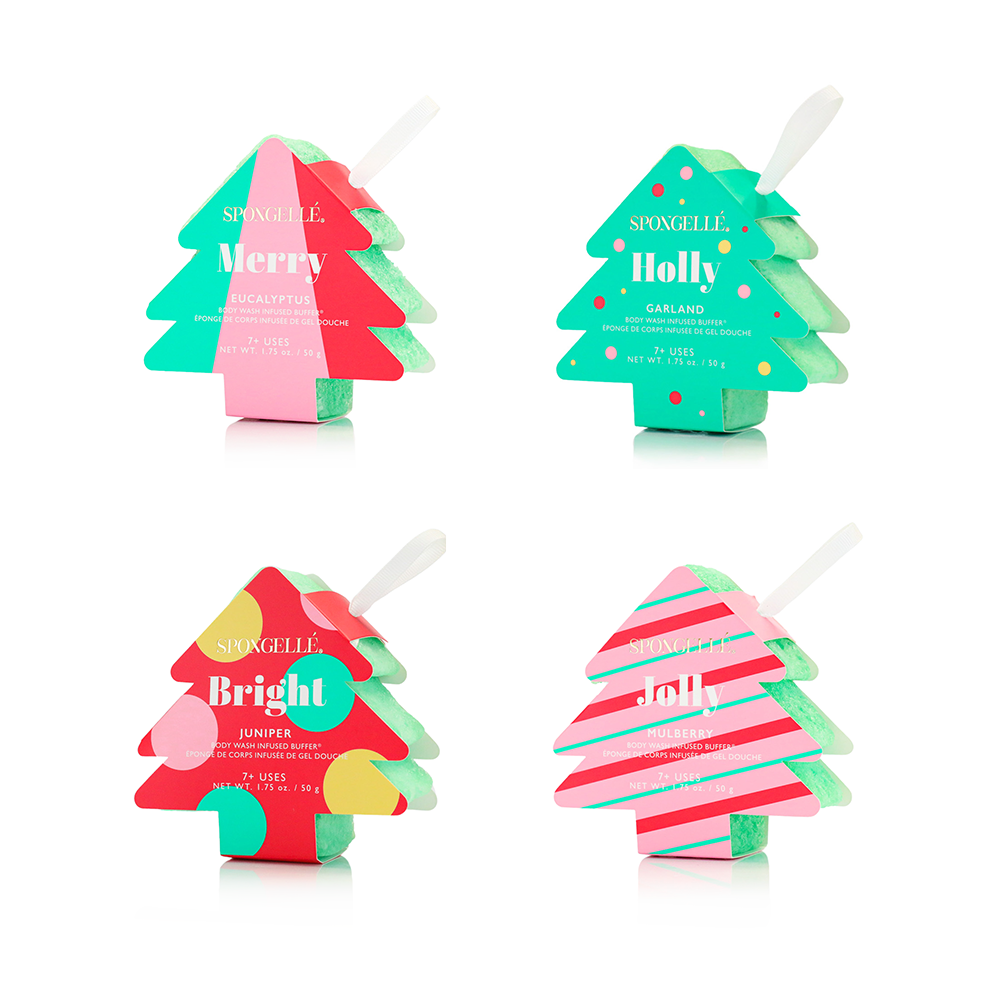 Spongellé - Holiday Tree Buffer Assorted Colors - Christmas Gifts