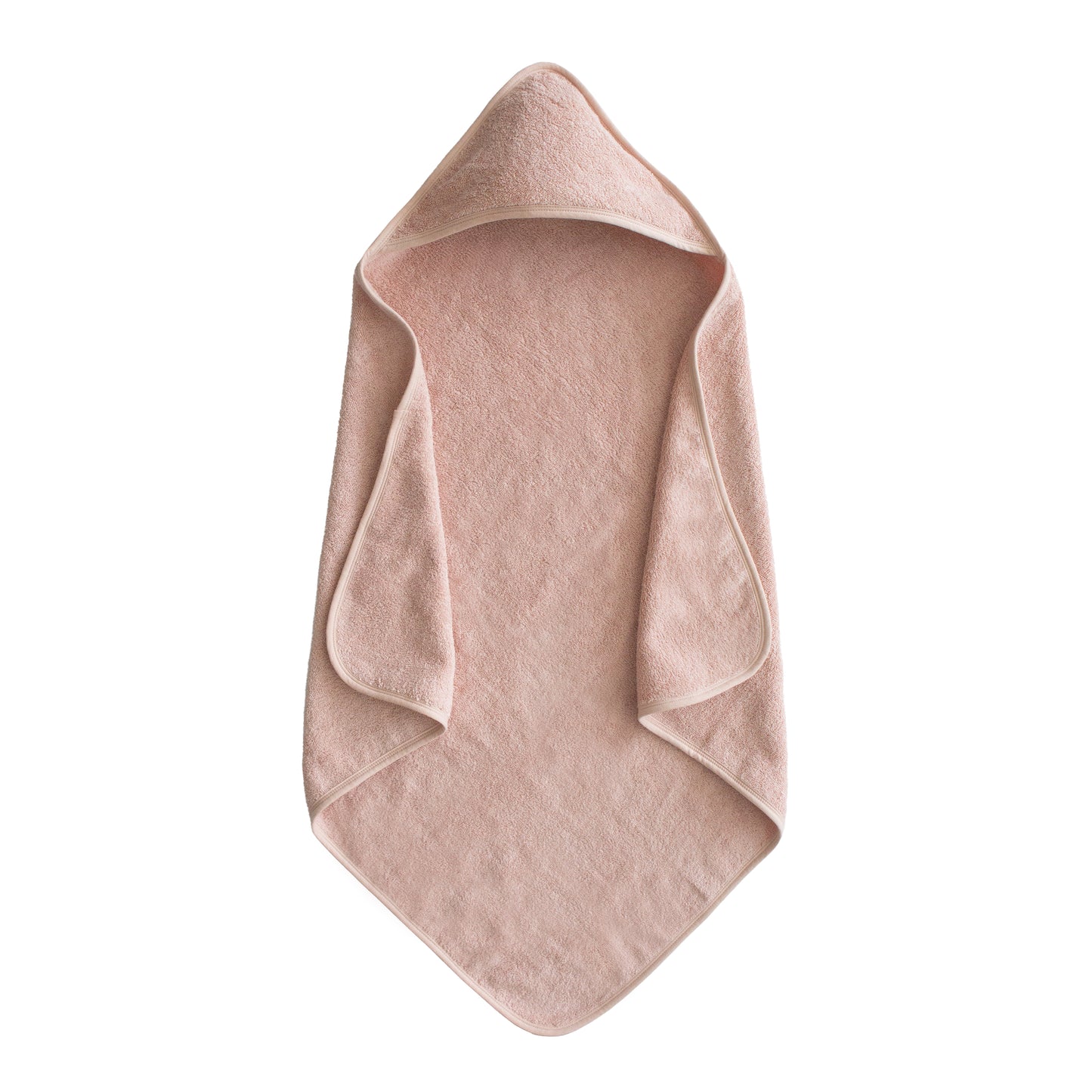 Mushie Organic Cotton Baby Hooded Towel (Blush)