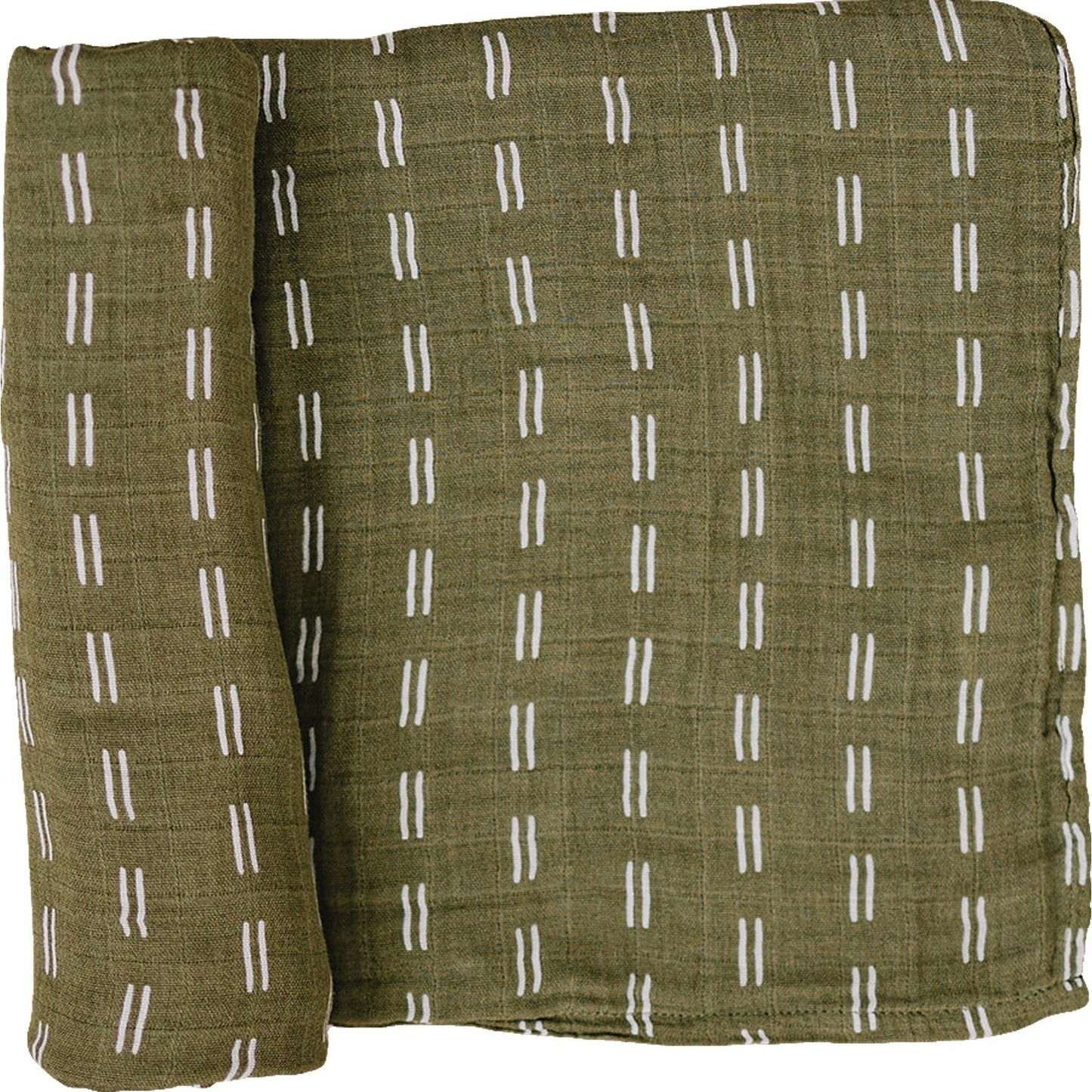 Olive Strokes Muslin Swaddle Blanket