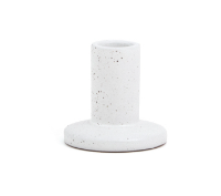 Paddywax - Large Ceramic Taper Holder, White Speckled - 2.9" Tall