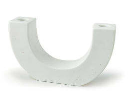 Paddywax - U-Shaped Ceramic Taper Holder, White Speckled