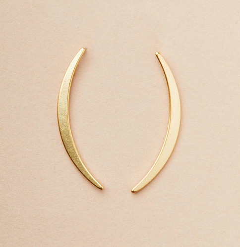 Scout Curated Wears - Refined Earring - Gibbous Slice Stud - Gold & Silver