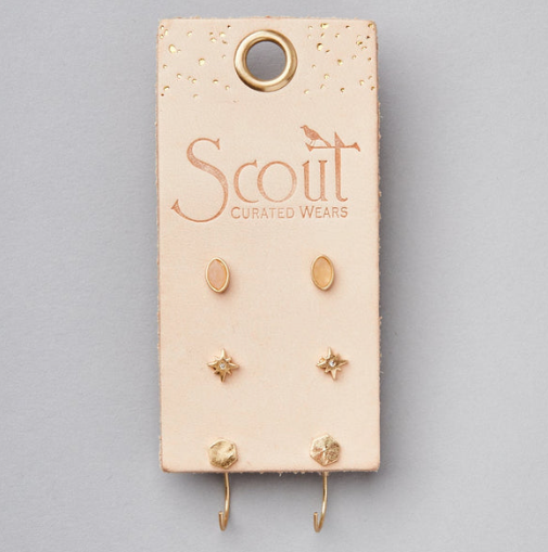 Scout Curated Wears - Gabby Stud Earring Trio - Gold