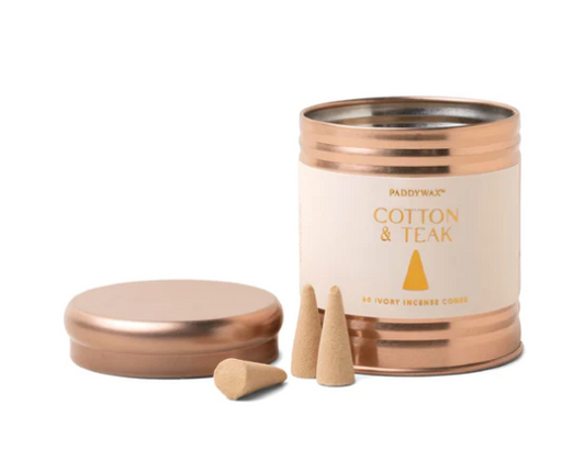 Paddywax Haze Incense Cone - Cotton & Teak