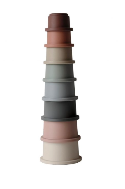 Mushie Stacking Nesting Cups - Assorted Colors