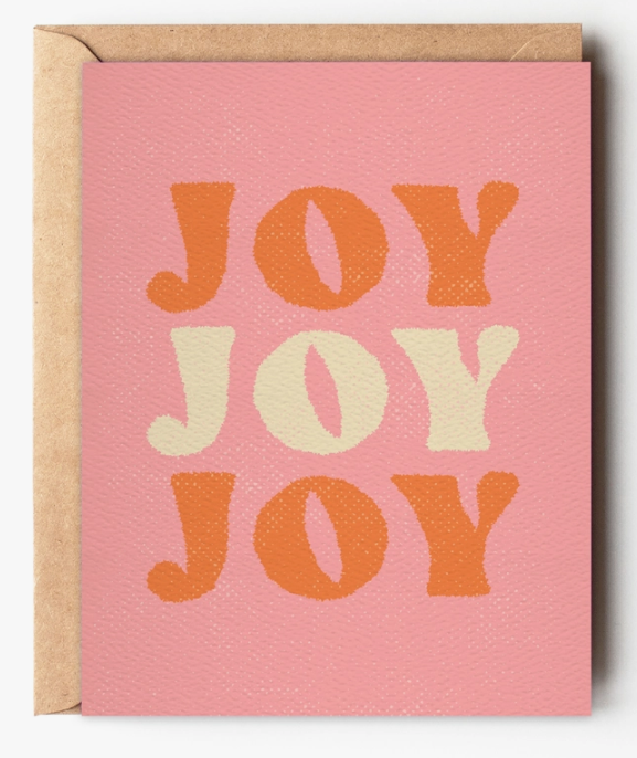 Joy Joy Joy - Fun retro holiday card