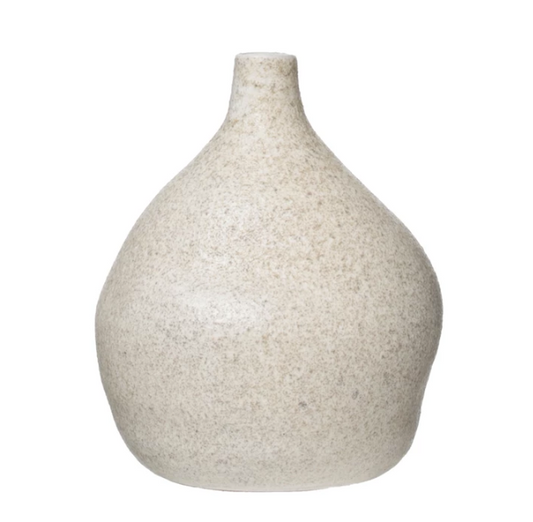 Distressed Terracotta Vase with Glaze - Cream (small)