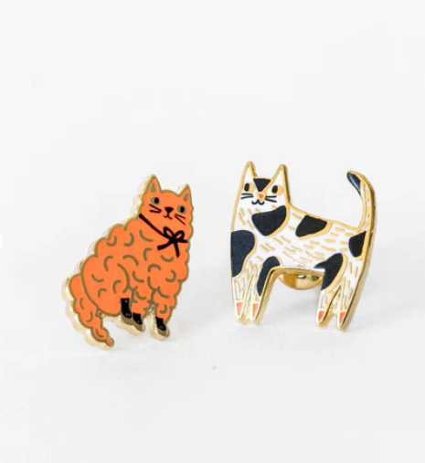 Yellow Owl Earrings - Cats