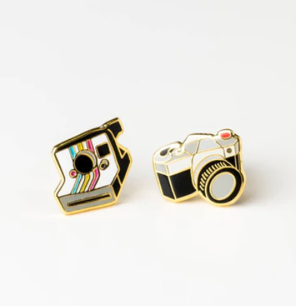 Yellow Owl Earrings - Cameras