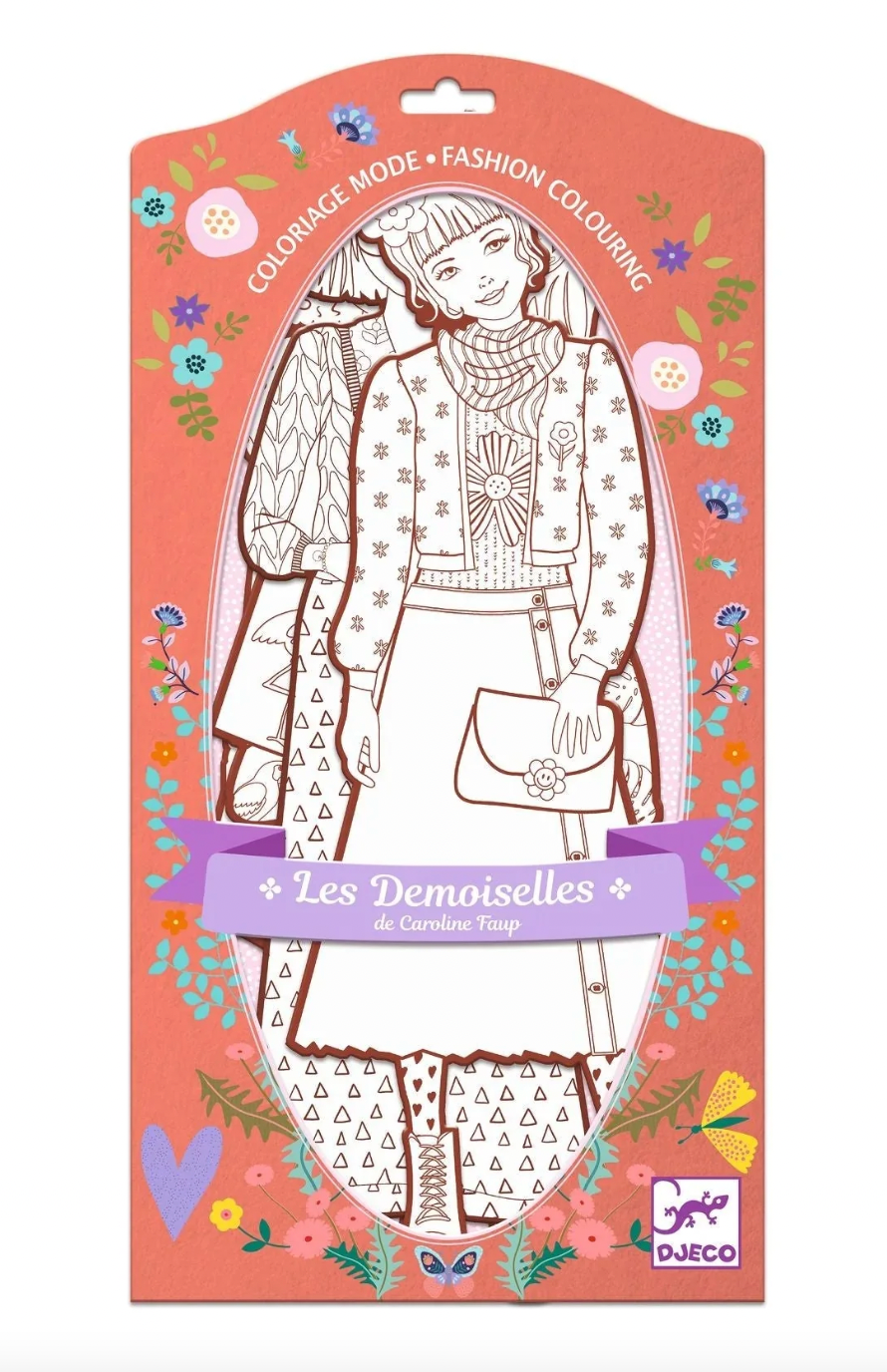 Djeco Les Demoiselles Color-In Cards