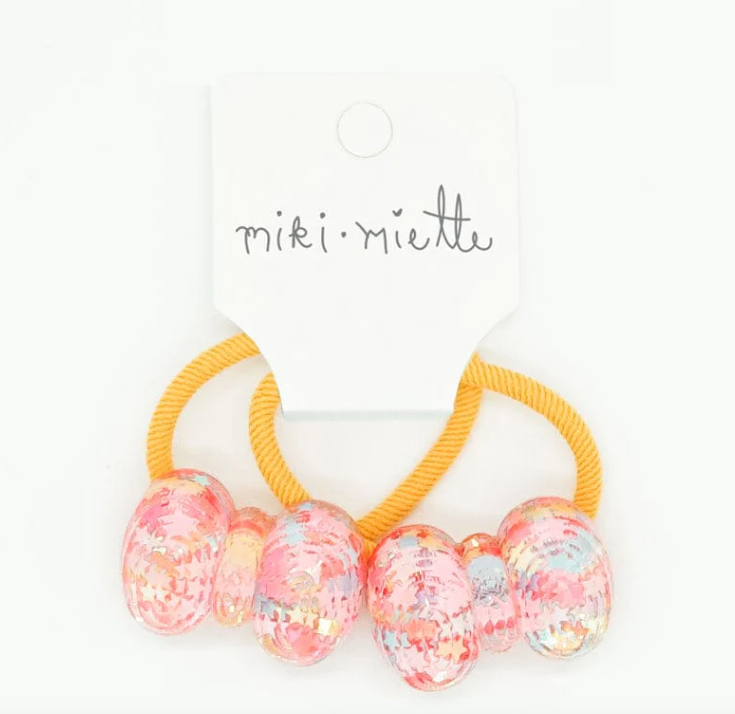 Miki Miette Sparkle Hair Elastic Bows Set